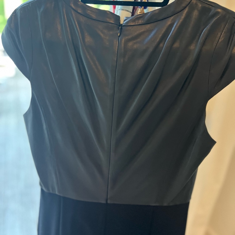 Leather and wool simple black dress.Worn once